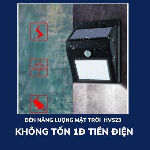 Đèn năng lượng mặt trời cảm biến chống trộm 30 LED HVS23