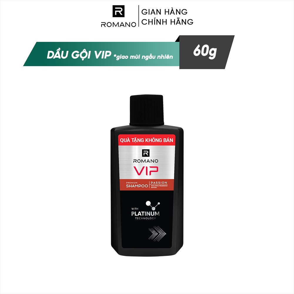 [Gift] Dầu gội cao cấp Romano Vip Vision/Passion 60g (Giao mùi ngẫu nhiên)