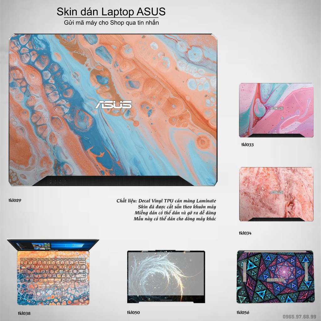 Skin dán Laptop Asus in hình thiết kế nhiều mẫu 6 (inbox mã máy cho Shop)