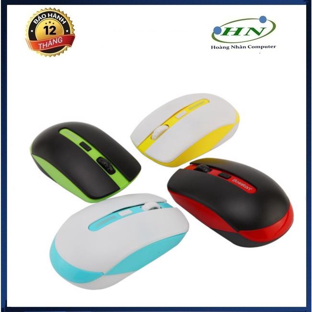 Chuột không dây wireless Bosston Q7 (màu ngẫu nhiên) + Tặng 01 pin AA