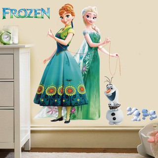 Miếng dán tường hình hoạt hình Frozen 3D, dễ chùi rửa