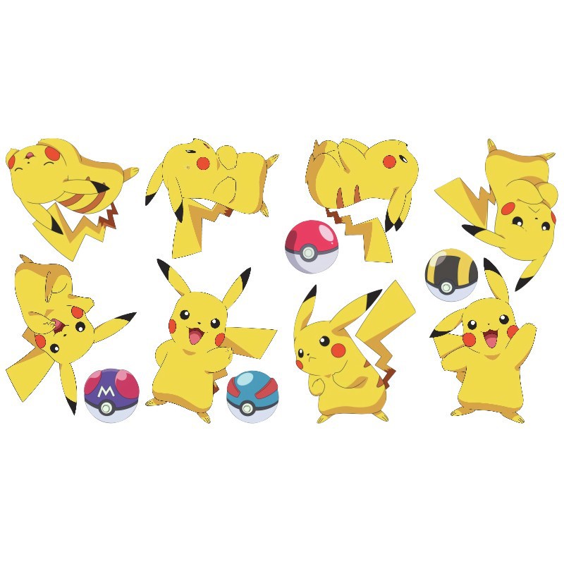 Giấy Dán Tường PVC Tự Dính Họa Tiết Hoạt Hình Pikachu Trang Trí Phòng Ngủ Cho Bé