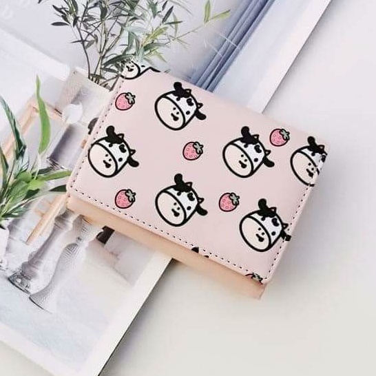 Ví nữ ngắn bò sữa cute đẹp cầm tay mini nhỏ gọn bỏ túi nhiều ngăn dễ thương GC02 ( #ví #nữ )