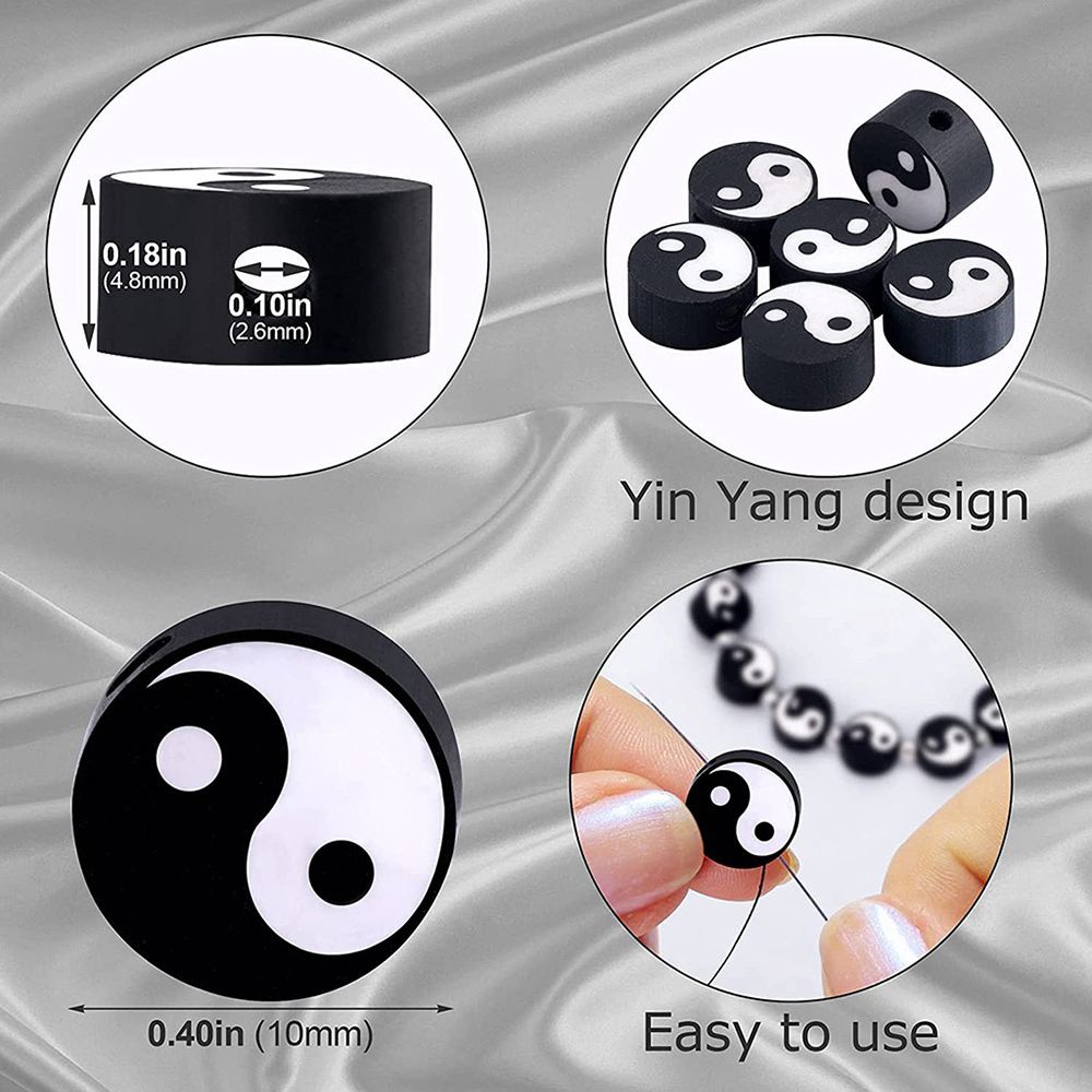 Set 50 Hạt Tròn Màu Trắng / Đen Nhiều Màu Làm Trang Sức Diy