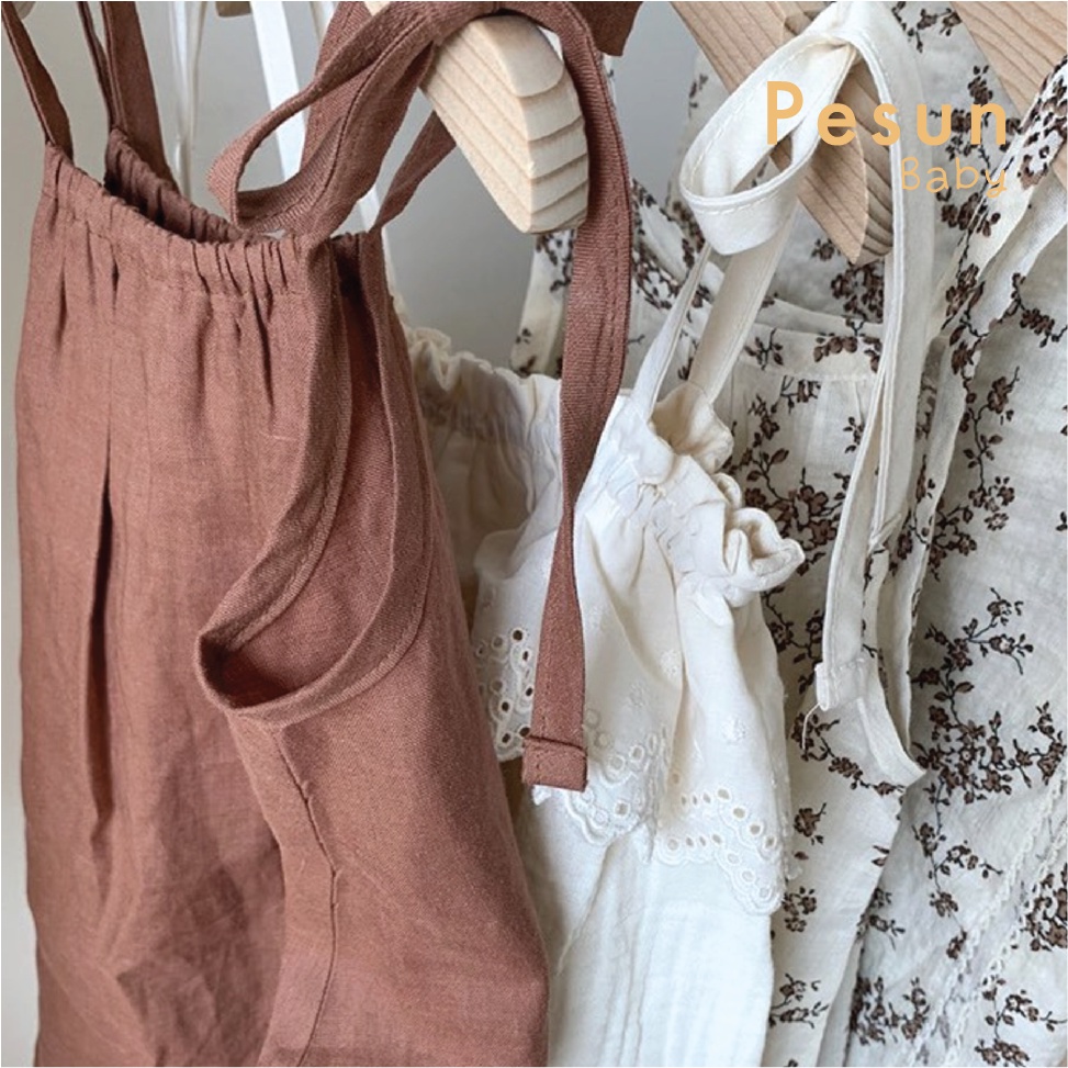 Áo Đầm Body 2 Dây Màu Đỏ Gạch Cho Bé Gái Từ 0-2 Tuổi