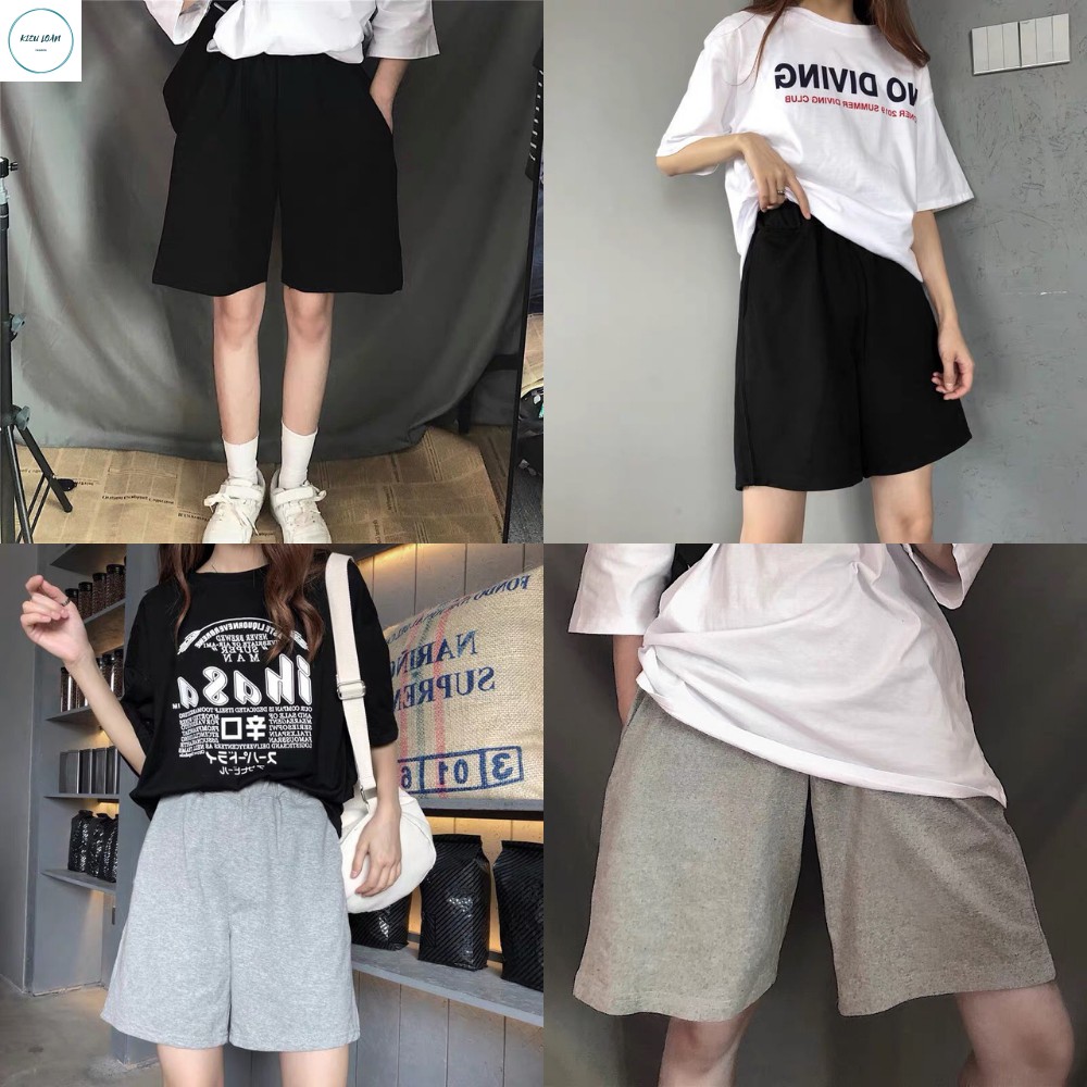 Quần short thun nam nữ, quần đùi lưng thun Unisex