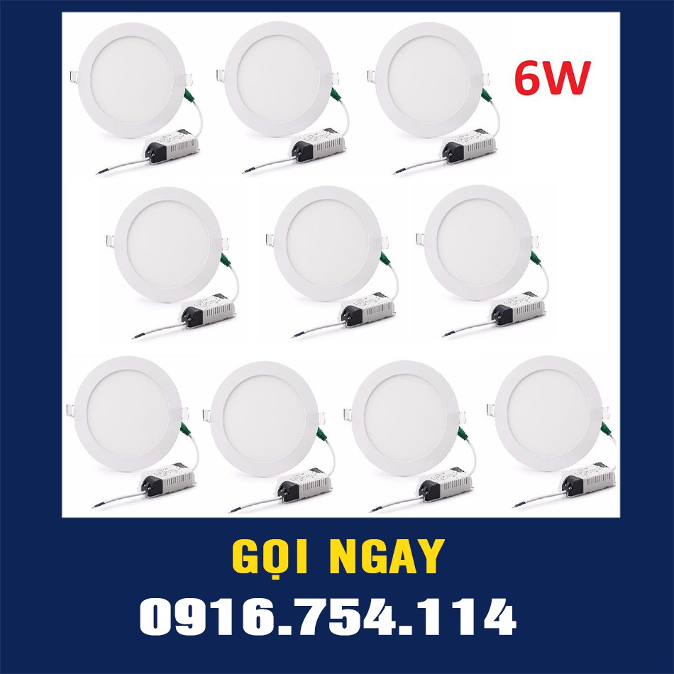 [GIÁ HỦY DIỆT] Bộ 10 đèn Led âm trần siêu mỏng 6w (Ánh sáng trắng)