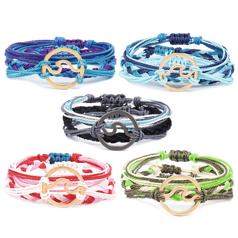 Set 3 Vòng Tay Bện Dây Nhiều Lớp Thời Trang Cho Nam Nữ