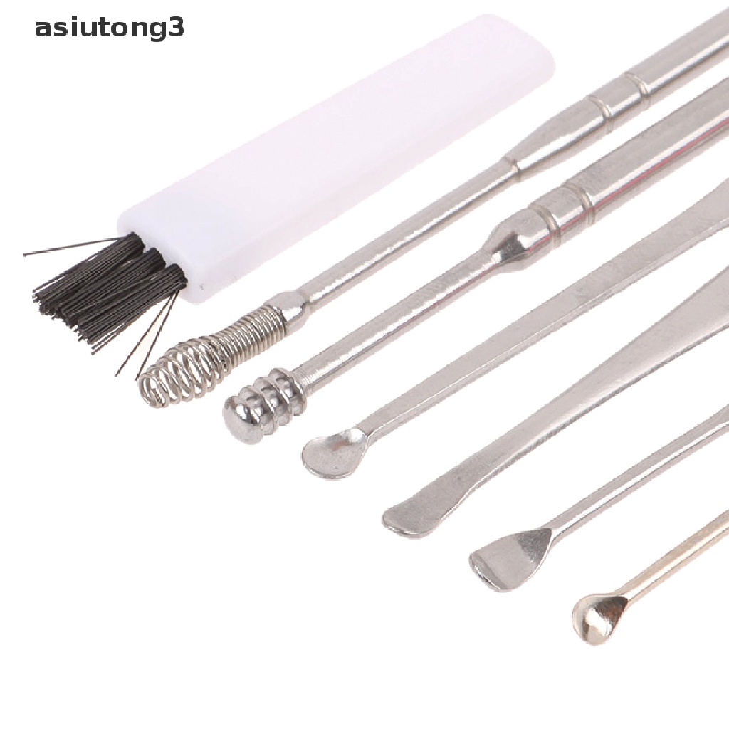 Bộ 7 dụng cụ lấy ráy tai bằng thép không gỉ kèm hộp đựng