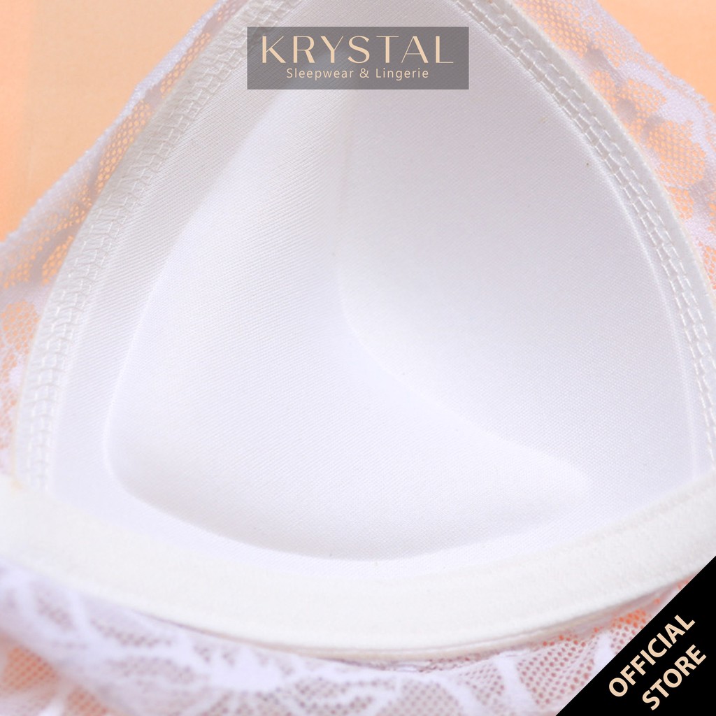 Bộ đồ lót ren không gọng mút vừa nâng ngực màu trắng tinh khôi sexy gợi cảm KRYSTAL Bralette Princess KB01