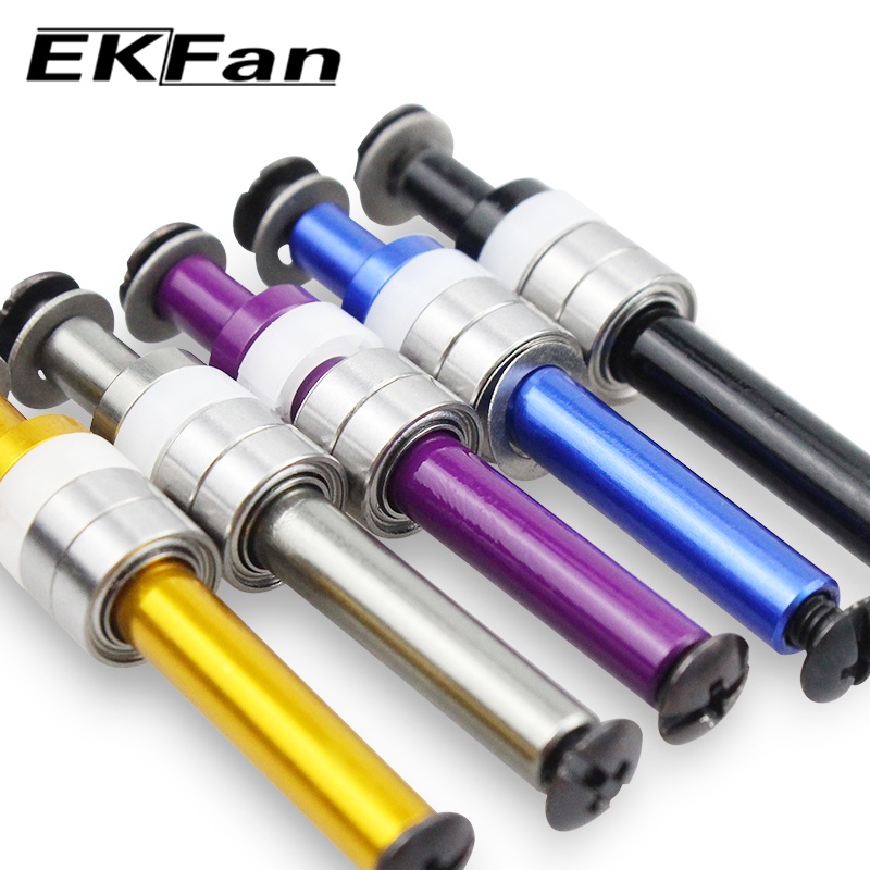 Ekfan Hợp kim nhôm màu Lure Câu cá Reel tay cầm Trục Trục Phụ kiện tất cả kim loại Có thể tháo rời với ổ trục 4mm