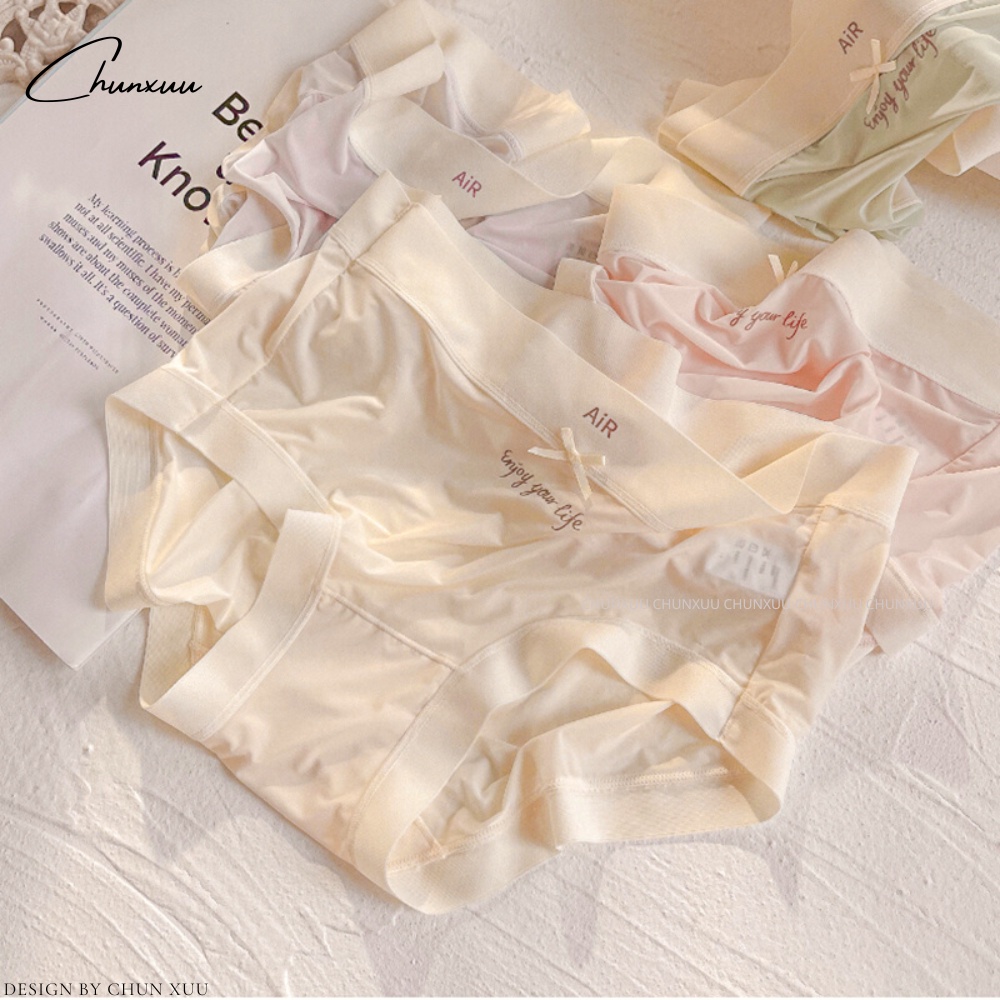 Quần lót nữ cạp cao vải su lạnh cao cấp phối viền chữ mềm mịn thoáng mát ChunXuu- QC129