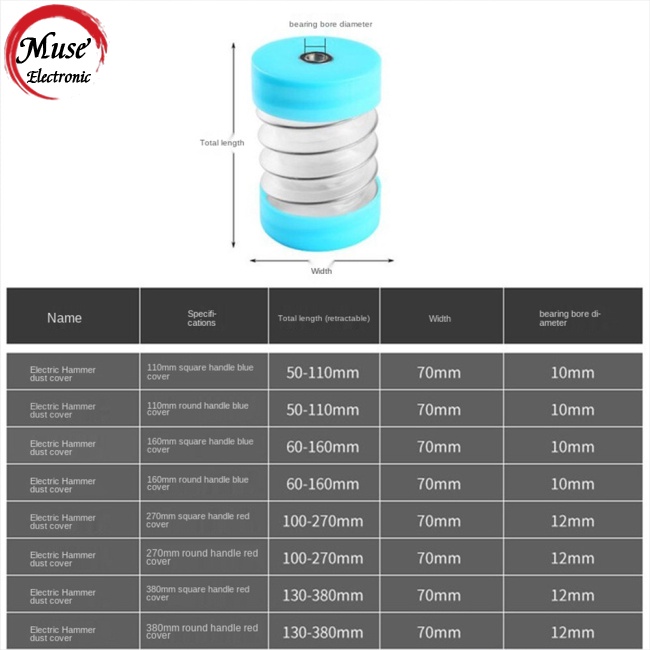 Vỏ Bọc Bảo Vệ Mũi Khoan Máy Hút Bụi Điện Cầm Tay Có Thể Kéo Dài Cố Định Chống Bụi 50-160mm