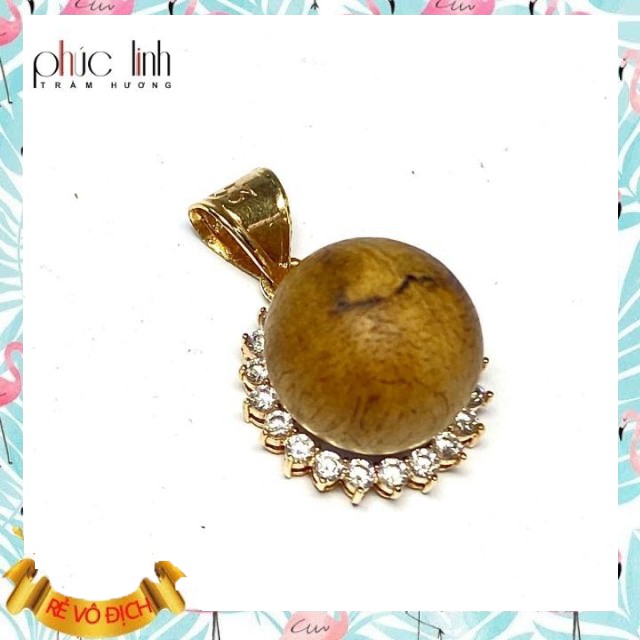 Mặt Dây Chuyền Vàng Hạt Trầm Hương PHÚC LINH 3.6 phân