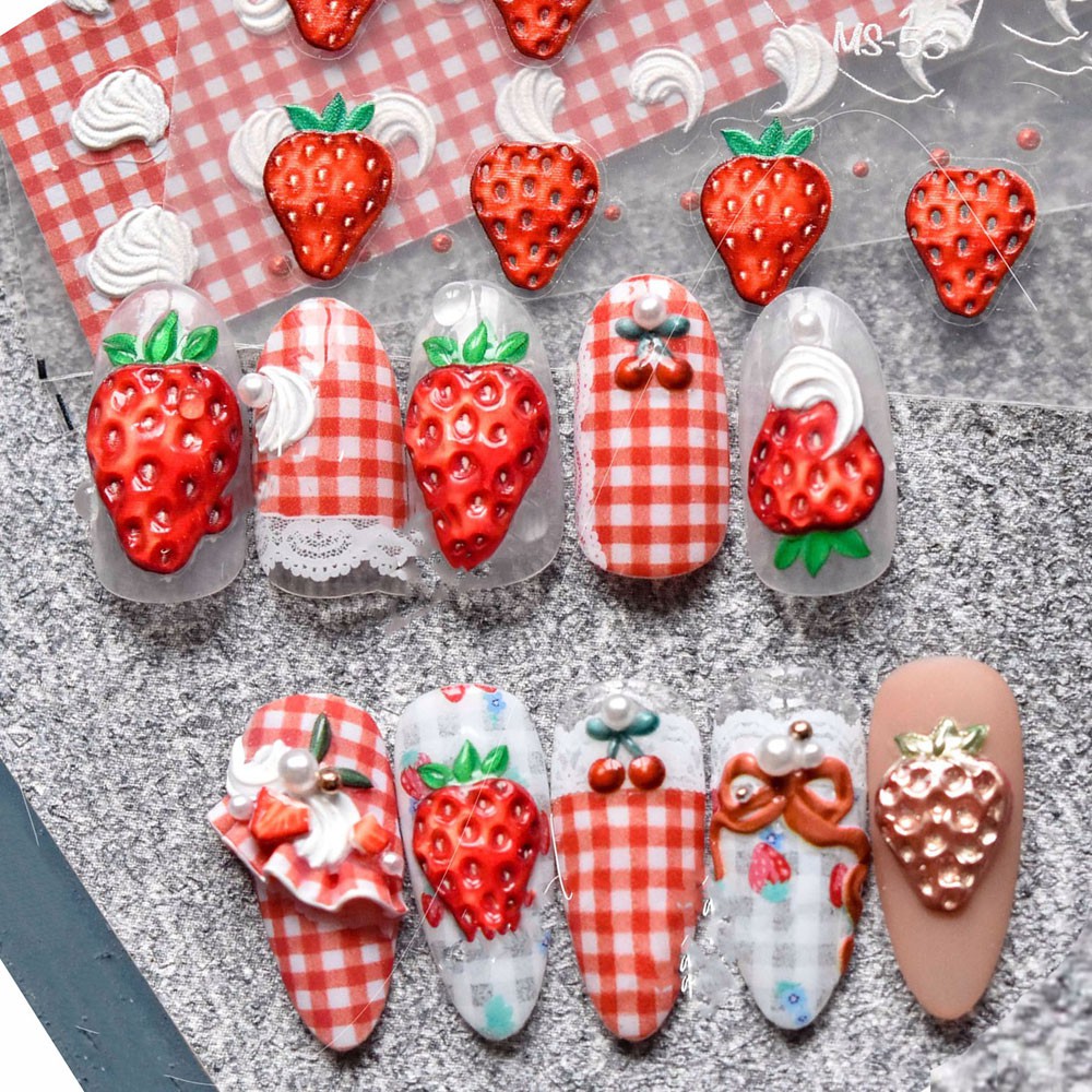 Nhãn Dán Trang Trí Móng Tay 5D Phong Cách Nhật Bản Dễ Thương