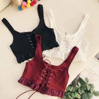 Áo croptop đan dâycó sẵn