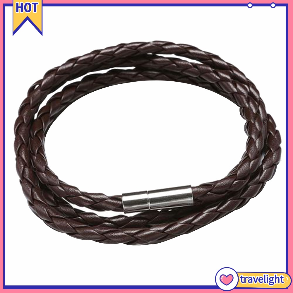 Vòng Tay Da Bện Nhiều Lớp Phong Cách Vintage Cho Nam Nữ