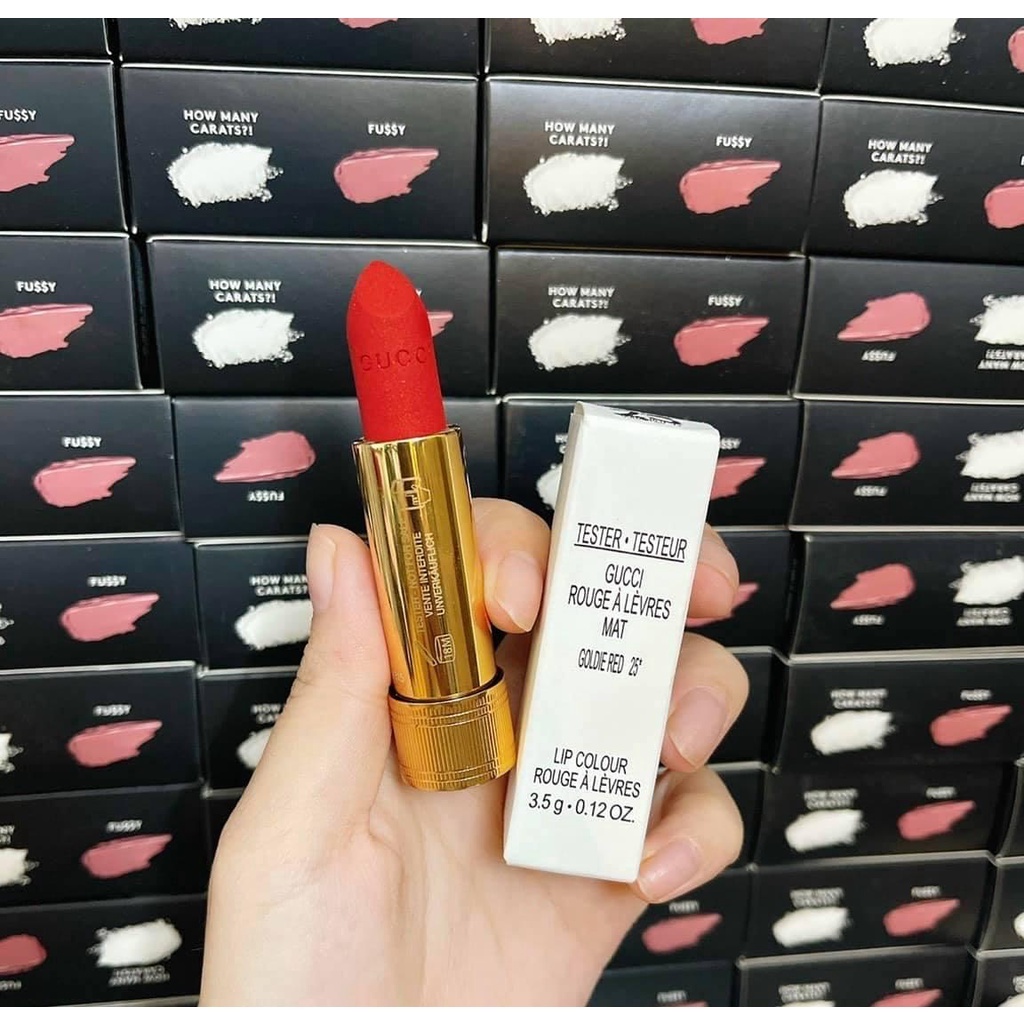 Son Gucci Tester Dòng Matte và Satin  -  Tester Box Trắng Như Ảnh Chụp