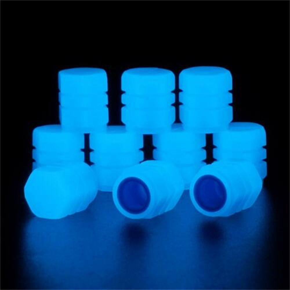Bộ 2 / 4 / 8 Nắp Van Bánh Xe Chống Bụi Màu Dạ Quang
