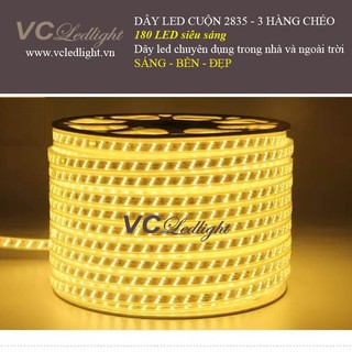COMBO 10M DÂY LED 2835 CHUYÊN DỤNG - 3 HÀNG LED SIÊU SÁNG