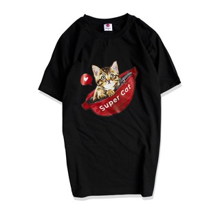 Áo Phông Cotton Unisex Hoạ Tiết SuperCat Mã 841