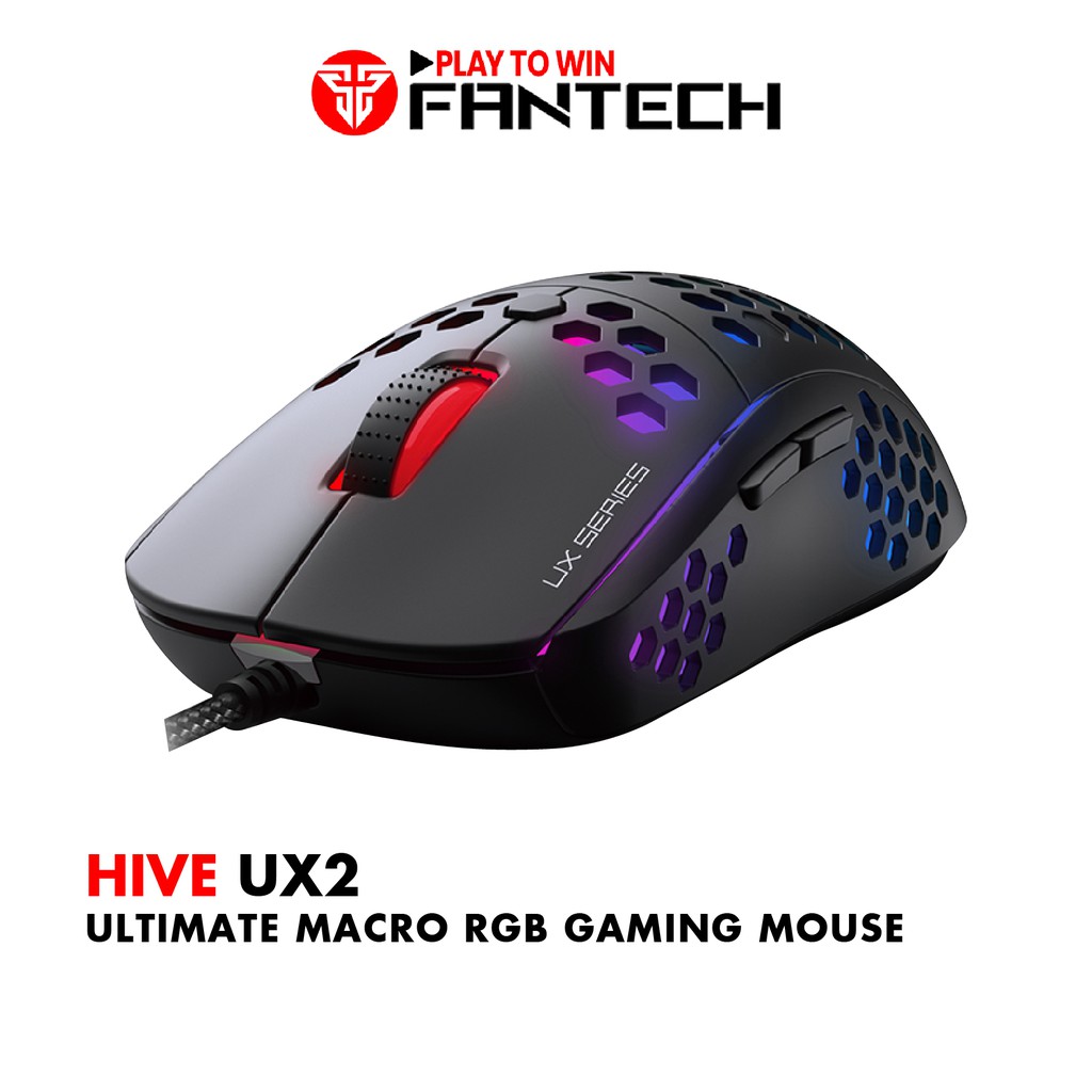 Chuột Gaming Có Dây Fantech UX2 HIVE 12000DPI LED RGB 16,8 Triệu Màu 6 Phím Macro - Hãng Phân Phối Chính Thức