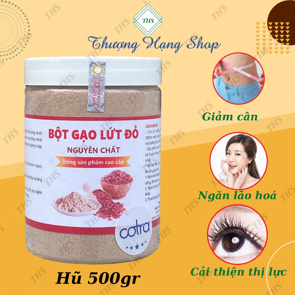 Bột gạo lứt đỏ nguyên chất [500gr], Bột mịn dễ tan - Dòng sản phẩm cao cấp hỗ trợ cung cấp dinh dưỡng, đẹp da