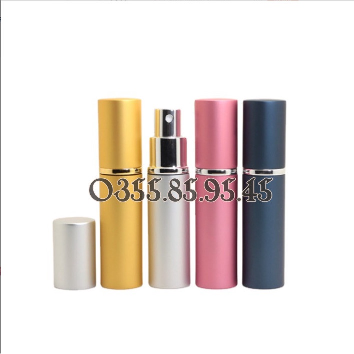 Chai rỗng chiết nước hoa dạng xịt 5ml, vỏ nhôm xịn 2 lớp - chai thủy tinh, lọ chiết nước hoa, ống chiết nước hoa