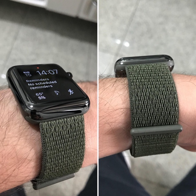 Dây nylon loops xanh rêu cực hot cho apple watch