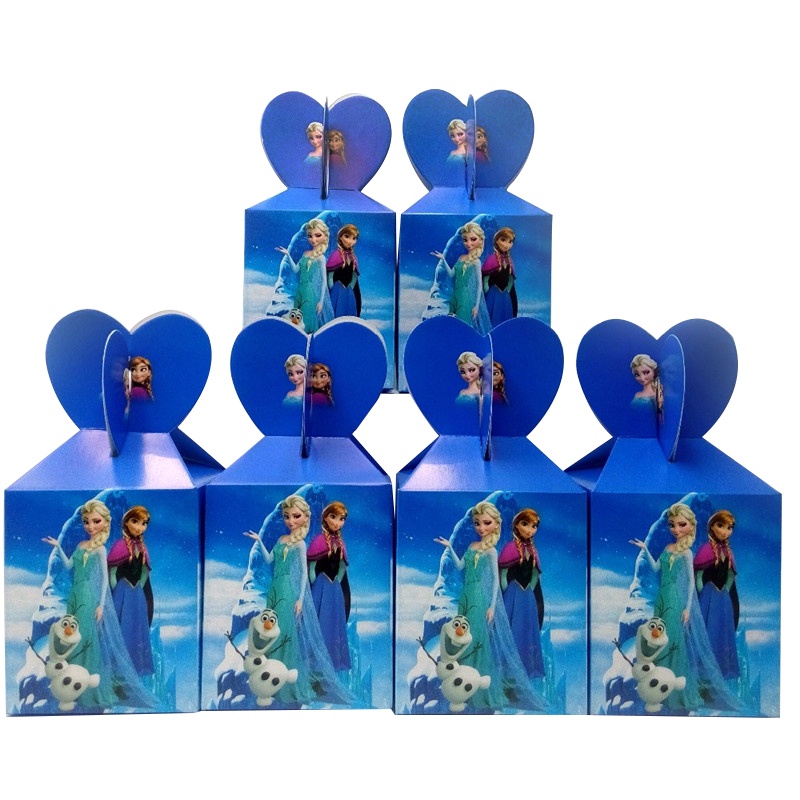 Set 6 Hộp Giấy Đựng Kẹo Hình Công Chúa Hoạt Hình Frozen 2