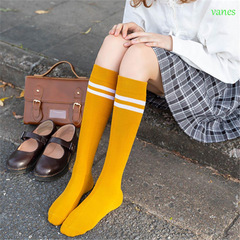 Vớ Dài Kẻ Sọc Nhiều Màu Sắc Phong Cách Harajuku Quyến Rũ Cho Nữ Sinh 1