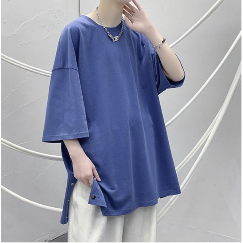 ÁO THUN XẺ TÀ BASIC UNISEX THOÁNG MÁT CHẤT COTTON FORM RỘNG OVERSIZE
