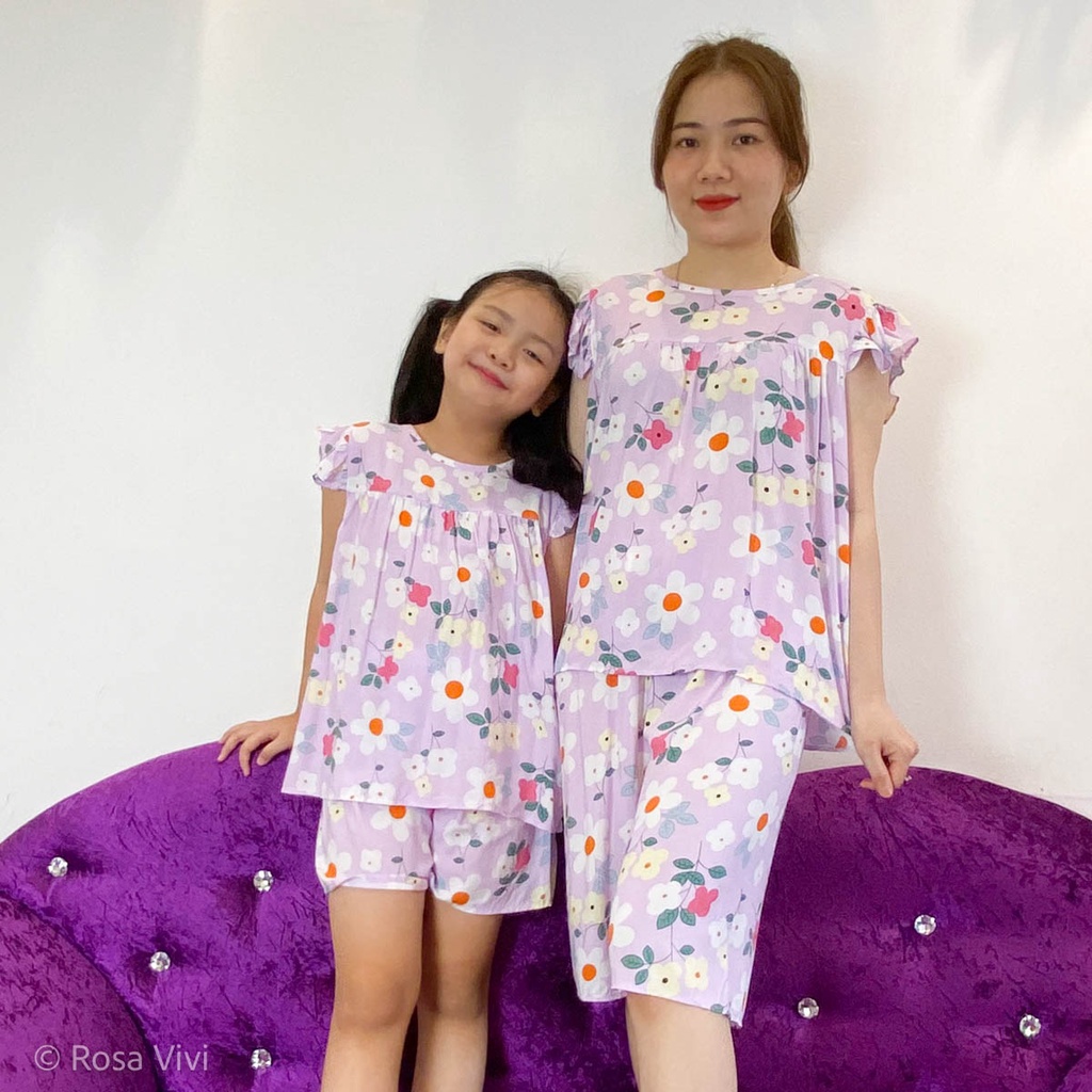 Đồ bộ mặc nhà vải tole lanh Rosa Vivi cánh tiên thoáng mát nhiều màu sắc và họa tiết đẹp