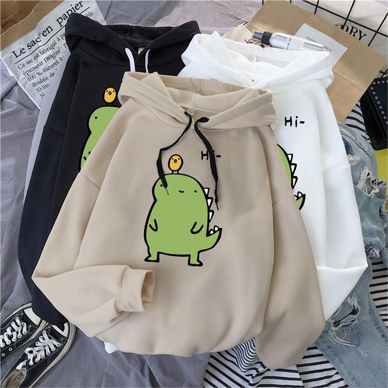 [Video thực tế] Áo hoodie hình khủng long con CNV146 siêu cute kiểu dáng tay lỡ form rộng thời trang E057 | BigBuy360 - bigbuy360.vn