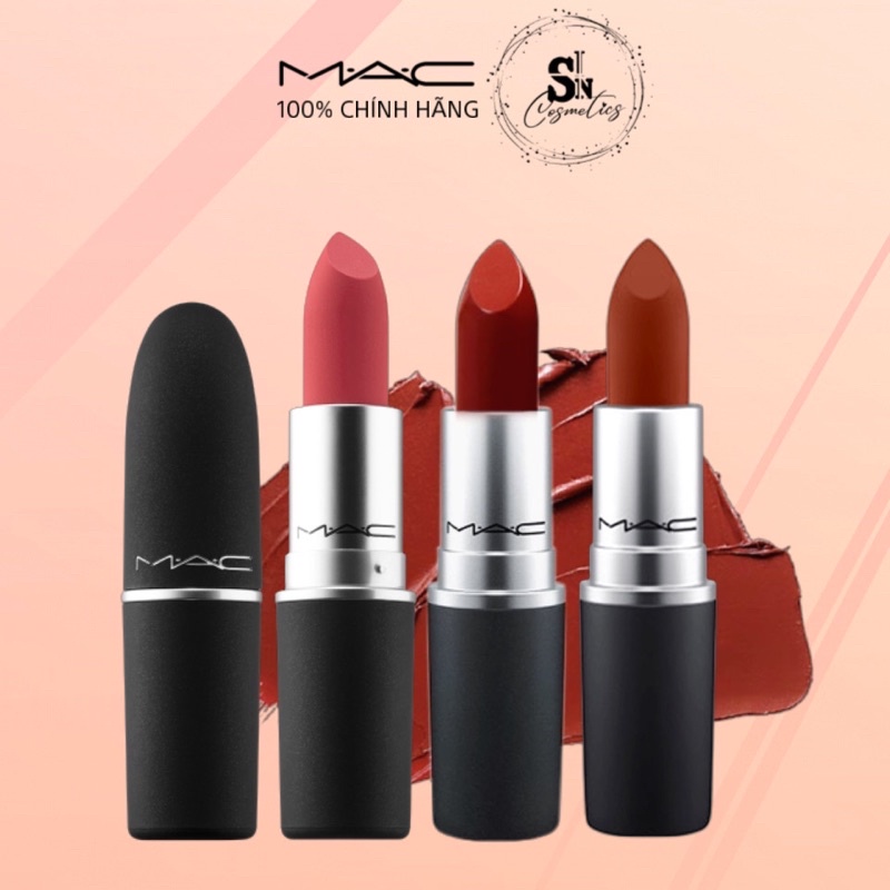Mac vỏ đen Classic, Powder Kiss lipstick,…