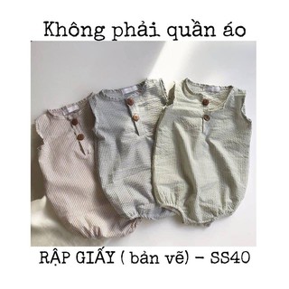225 Rập giấy_ romper sát nách sơ sinh