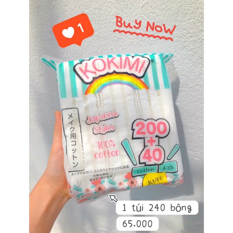 Bông tẩy trang Mihoo Kokomi 155-200-240 miếng mềm mịn, dai