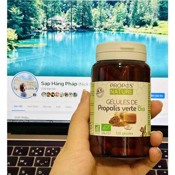 Hộp viên keo ong xanh Propolis Verte Bio 120v
