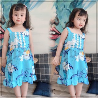 🍓🍓 Váy lanh 2 dây phối ren 10-22kg [CHON MÀU]