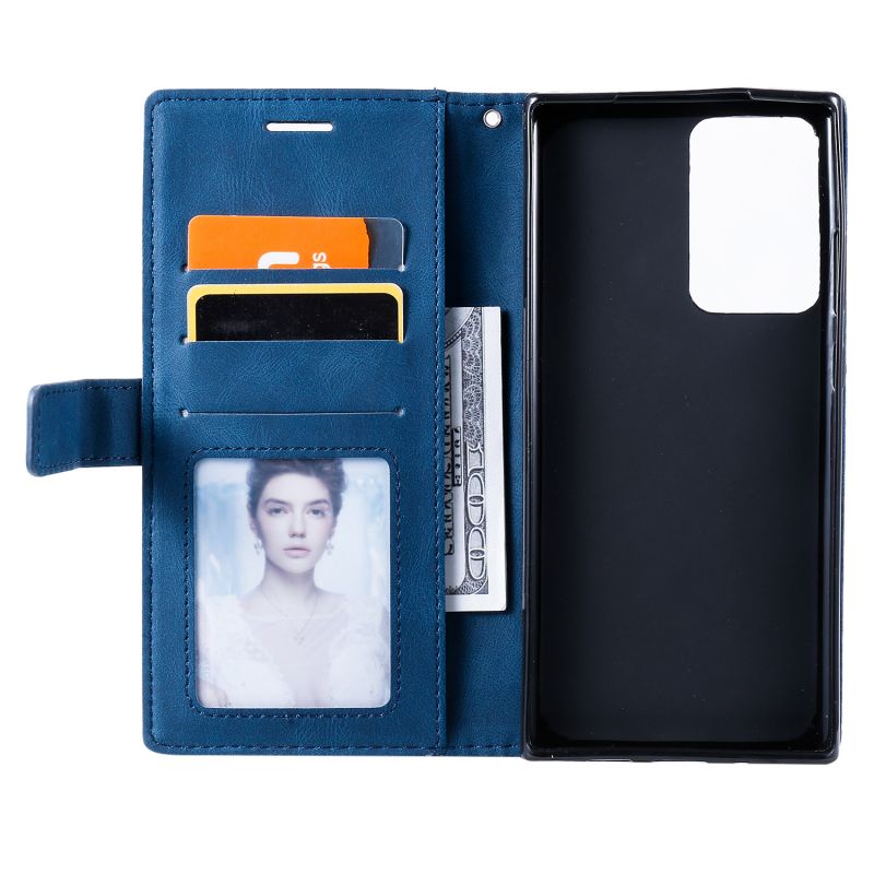 Ốp Điện Thoại Da Nắp Gập Đơn Giản Có Ngăn Đựng Thẻ Cho Samsung Galaxy Note20 Ultra Note10 Pro Note20 10 9 8 F52 5G X