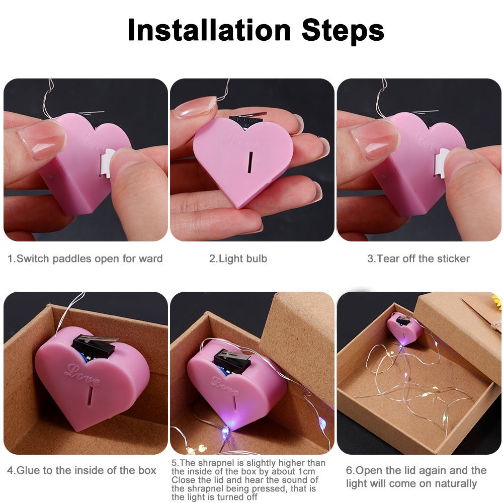 Dây Đèn Led 1M Hình Trái Tim Dạng Mở Trang Trí Tiệc