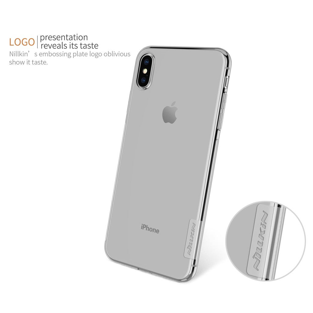 Ốp lưng iPhone XS MAX 6,5 inch dẻo silicone chính hãng Nillkin Nature TPU Case