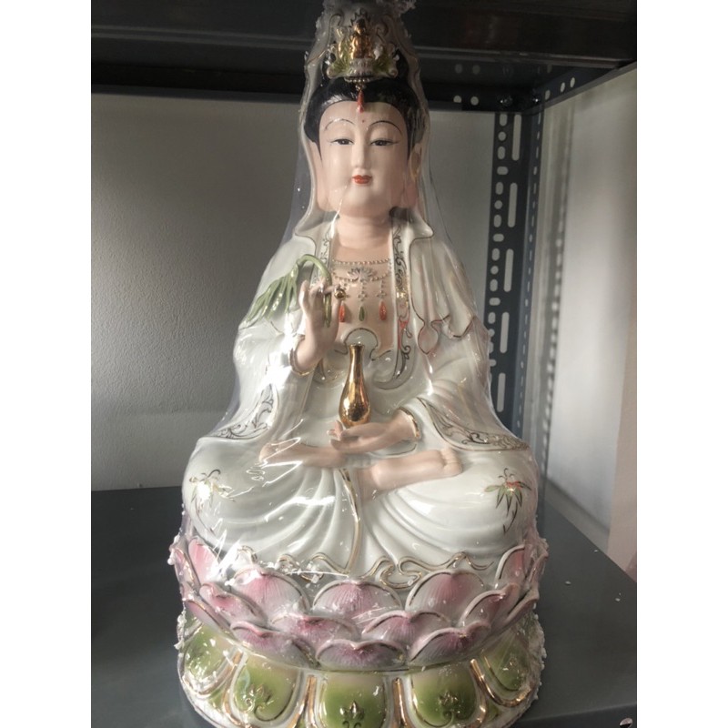 tượng quan âm da hồng - tượng quan âm sứ cao cấp