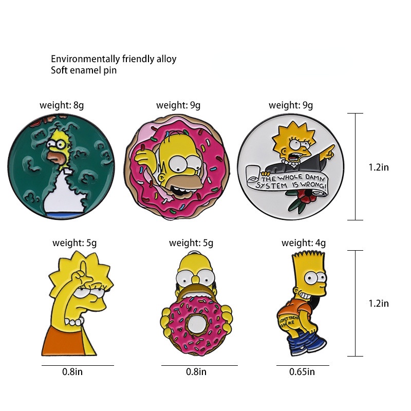 Huy Hiệu Cài Áo Hình Simpsons Hoạt Hình Ngộ Nghĩnh