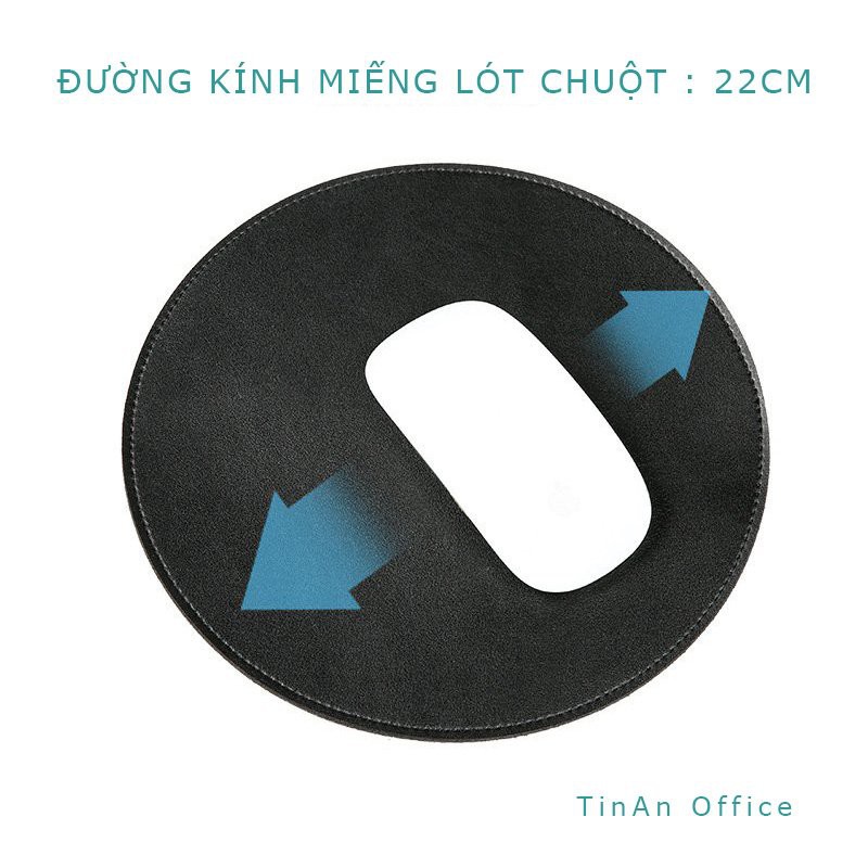 [Microfiber Leather ]Miếng Lót Chuột Da ( Mouse Pad ) Hình Tròn, Không Thấm Nước, Đường Kính 22 cm
