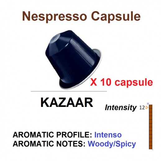 CÀ PHÊ VIÊN NÉN NESPRESSO KAZAAR - MỨC ĐỘ ĐẬM : SỐ 12