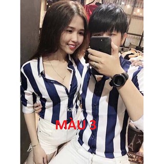[nhập THOITR10 giảm 10k] Áo sơ mi sọc - Áo sơ mi cặp - áo sơ mi nam nữ - áo sơ mi lụa đẹp
