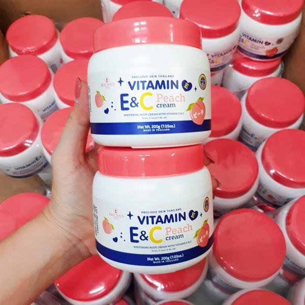 Kem body Vitamin E & C Peach Cream 200g Thái Lan