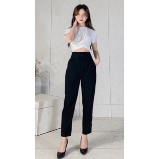 Quần Baggy công sở cạp cao bản to 3 khuy