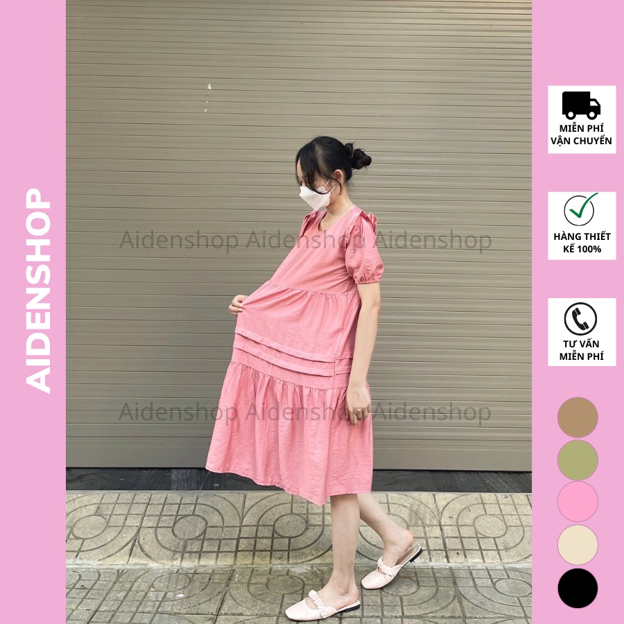 Váy bầu công sở thiết kế Aidenshop đầm bầu mùa hè mát đẹp